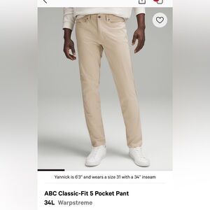 Used Lululemon ABC Classic-Fit 5 Pocket Pant- Khaki